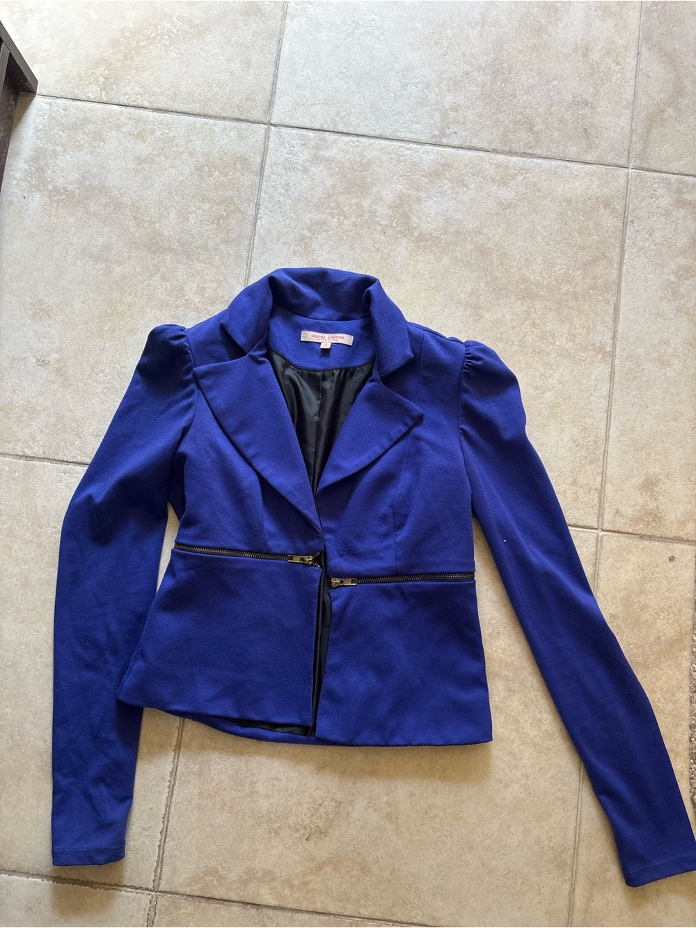 Women's Royal Blue Tailored Zip-Front Blazer